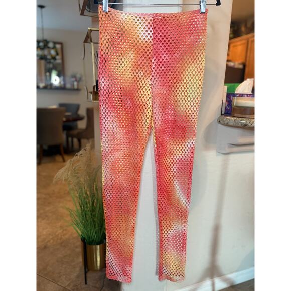 Cherry Mellow Women's Net Leggings Ombre Tie Dye Size Large - Picture 2 of 4